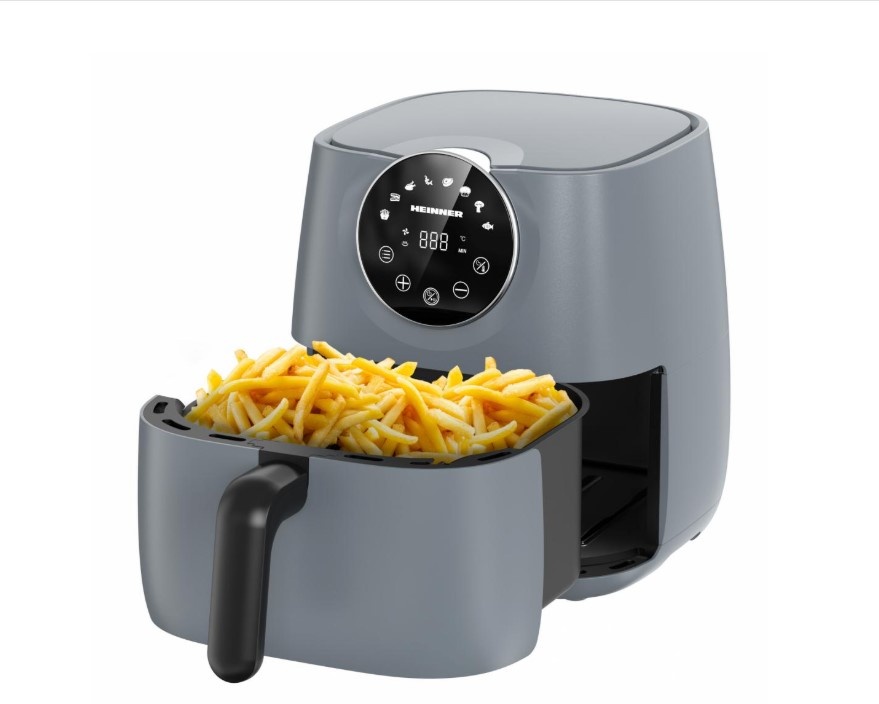 Friteuza cu aer cald (AirFryer) Heinner Airfryer Smartfry HAF-B6GREY1700, 1700w, capacitate: 5.7l, display digital cu control touch, timer 60 min,