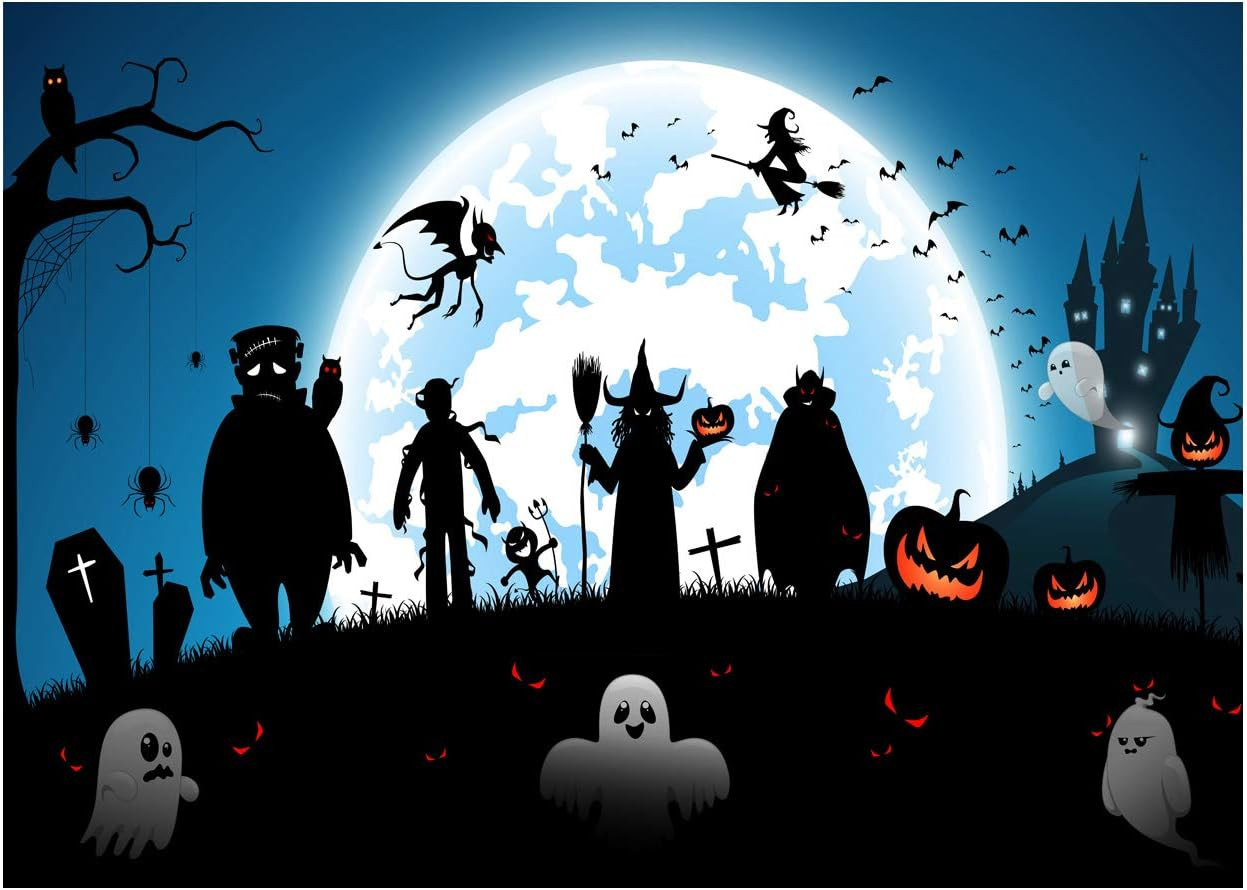 Fundal foto pentru Halloween AIIKES, panza, multicolor, 150 x 210 cm