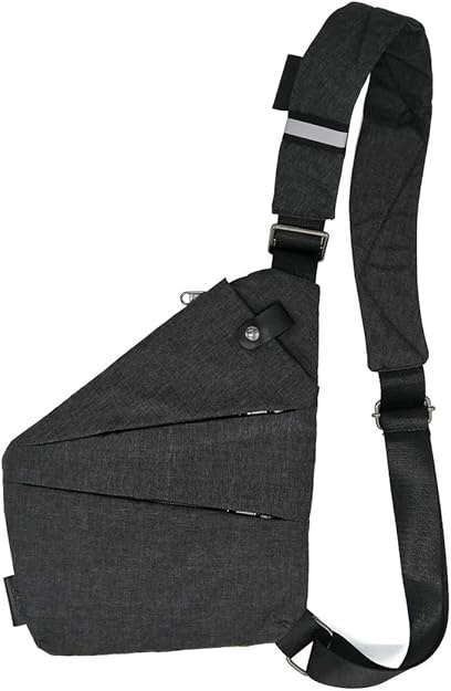 Geanta de umar pentru barbati Lkex, nailon/poliester, gri/negru, 30 x 23 cm