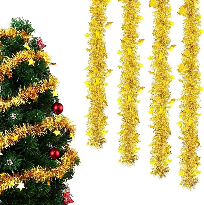 Ghirlanda artificiala de Craciun HIQE-FL, policarbonat, auriu, 2m