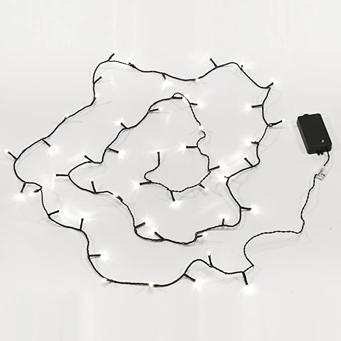 Instalatie cu 192 de LED-uri Lichterkette, plastic, alb rece, baterii, 14,30 M