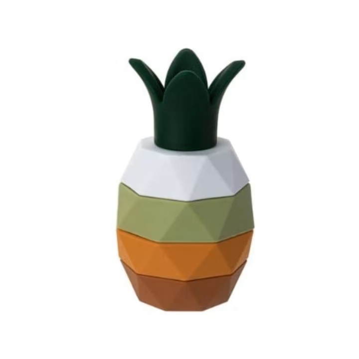 Jucarie Educationala Montessori BoodiBou, Turn Ananas, set de 5 piese