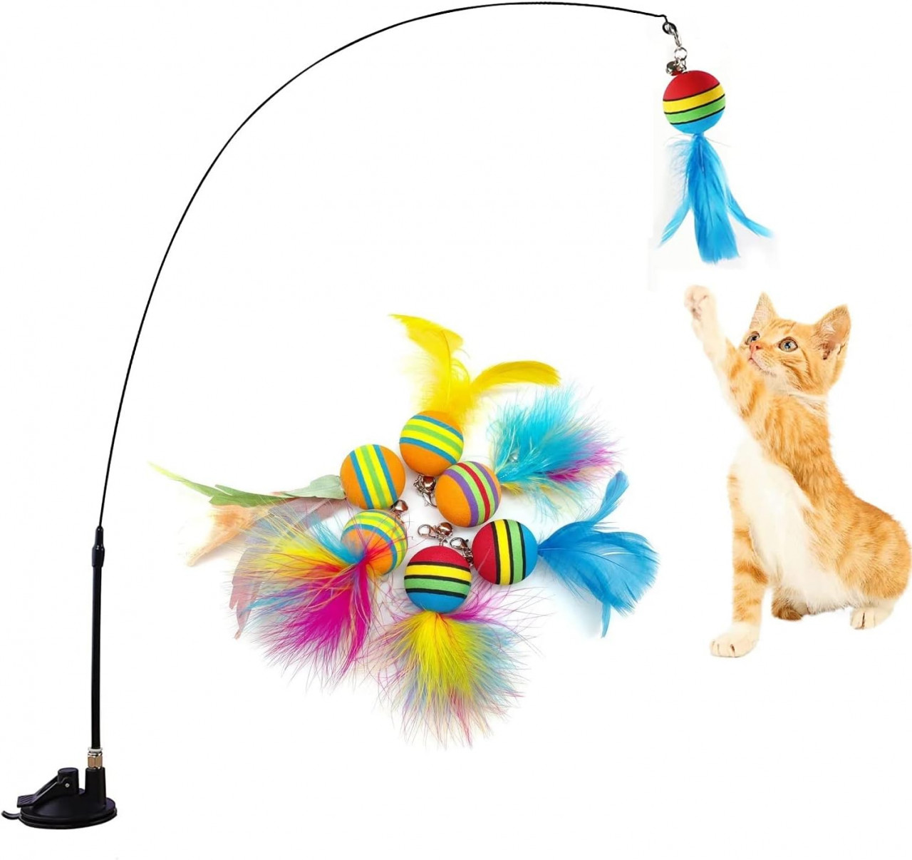 Jucarie interactiva pentru pisici Juliyeh, textil/metal/plastic, multicolor