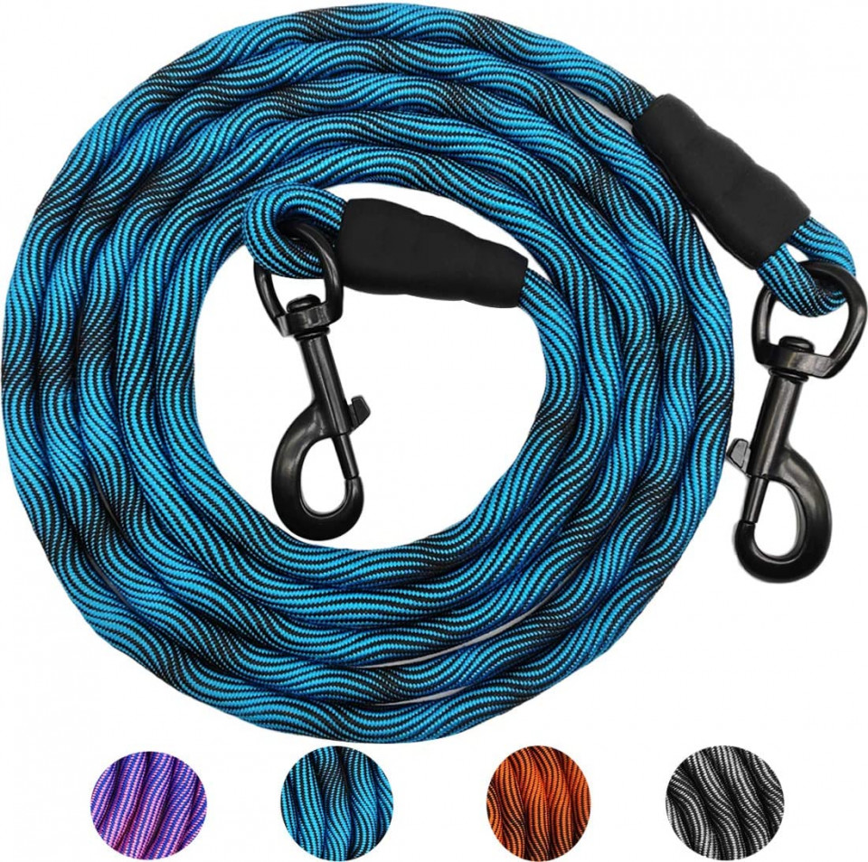 Lesa pentru caine MayPaw, nailon, albastru/negru, 2,4 m Accesorii pentru casă 2023-09-28