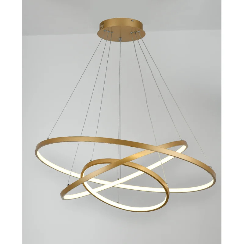Lustra tip pendul Hermon, LED, metal/acril, auriu, 80 x 80 x 120 cm