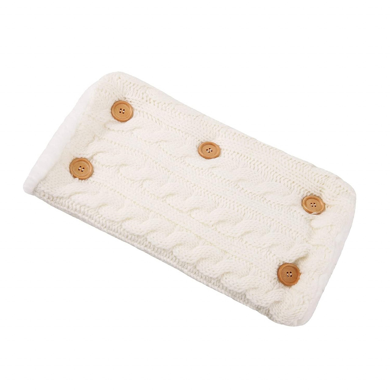 Manusa pentru caruciorul bebelusului Ruiqas, textil, alb/bej, 38 x 20 cm