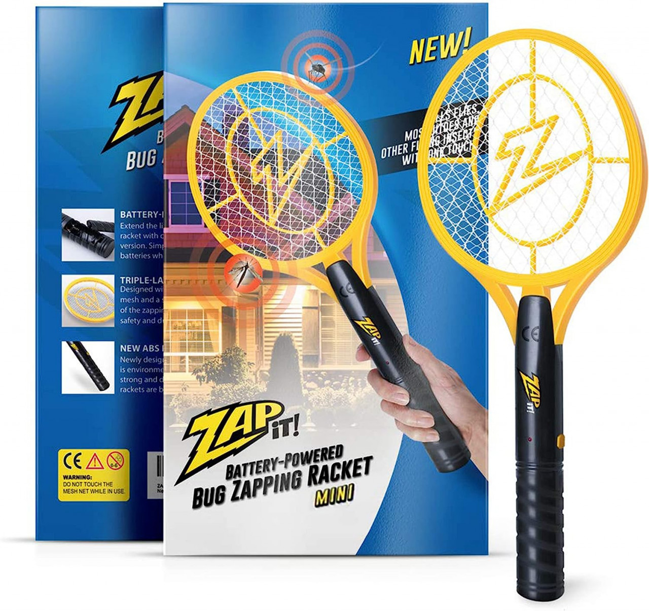 Paleta electrica pentru muste Zap It!, LED, metal/plastic, negru/galben, 16 x 41 cm Accesorii