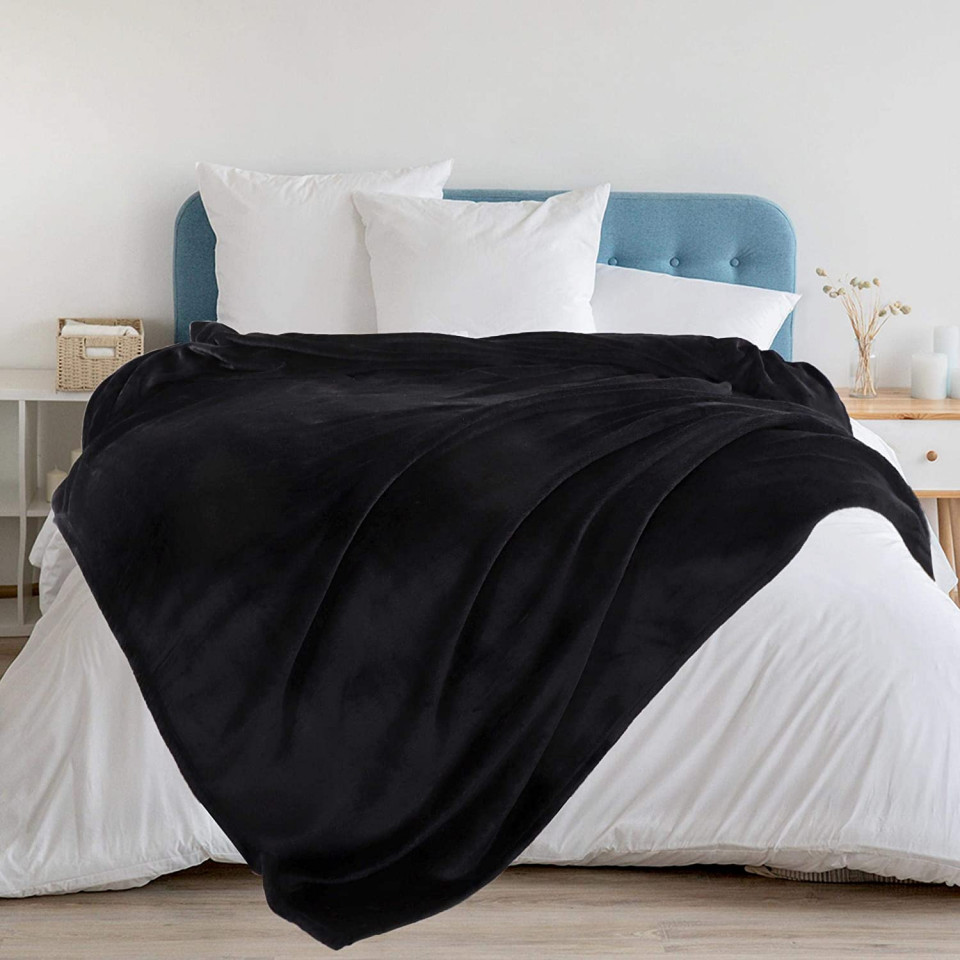 Poze Patura dubla PICCOCASA, negru, microfibra, 230 x 275 cm