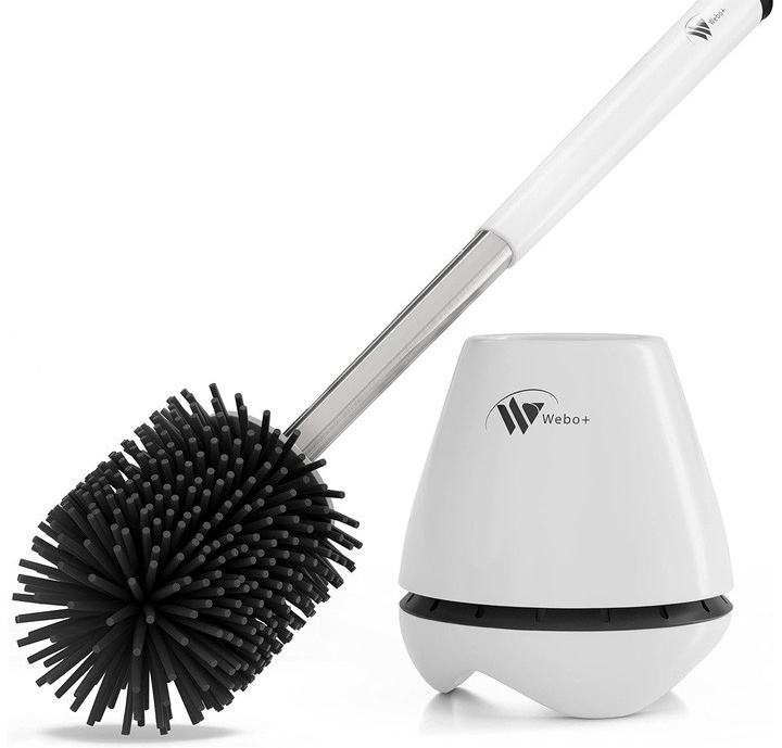 Perie de toaleta Webo+, silicon, premium, plus perie de schimb, alb, resigilat