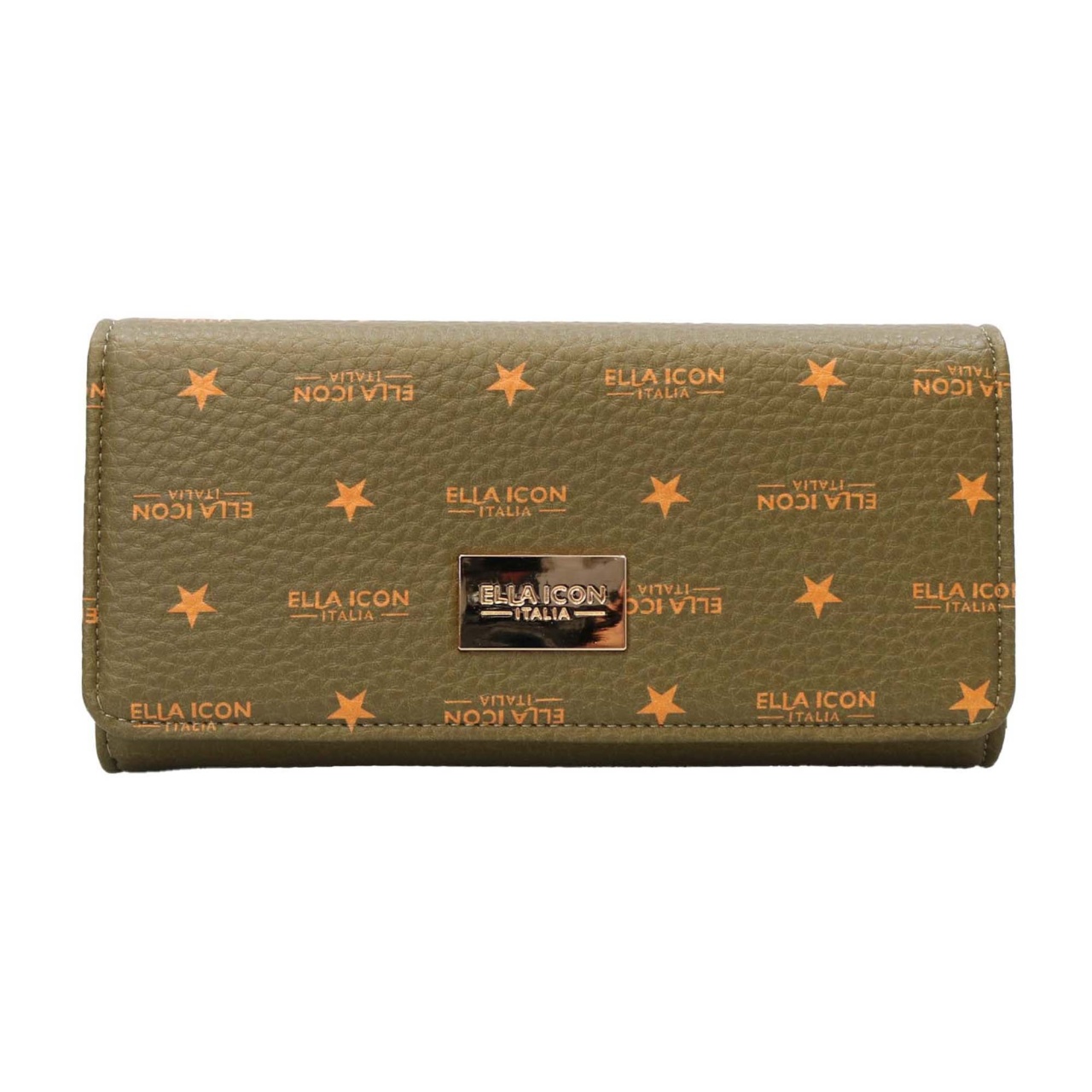 Portofel Ella Icon de dama, Star, Verde Bronze, 20.5x10.5x2cm