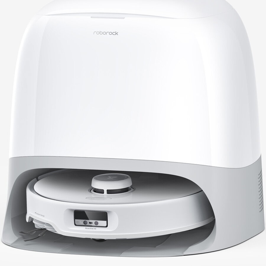 RESIGILAT Robot de aspirare Roborock Qrevo Curv cu statie de incarcare, 18500 pa, aspirator, mop si statie inteligenta cu golire automata, 66W,