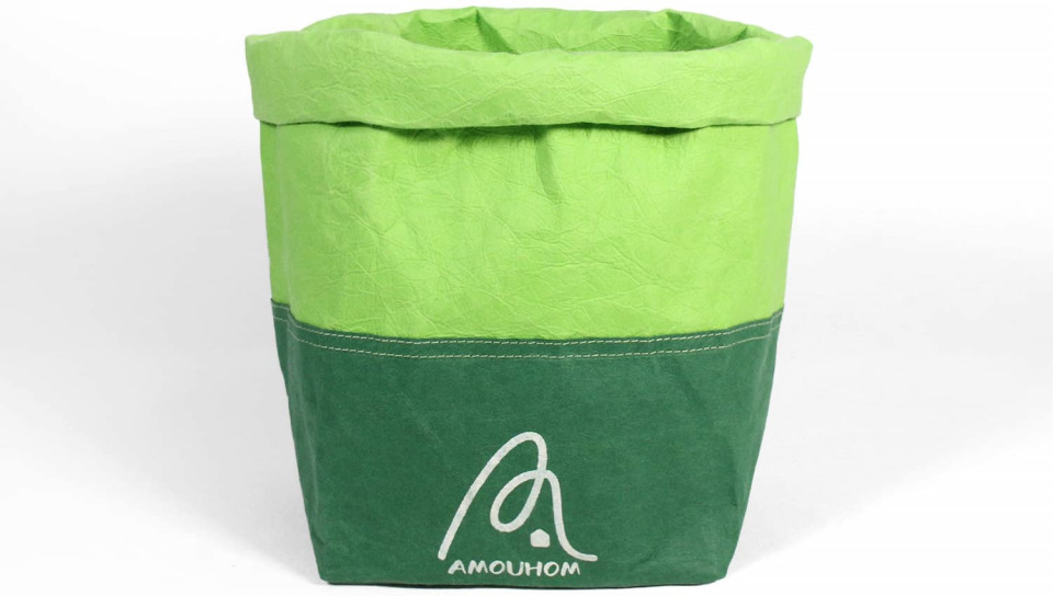 Sac de depozitare Amouhom, hartie, verde, 1350ml, 28 x 15 x 15 cm
