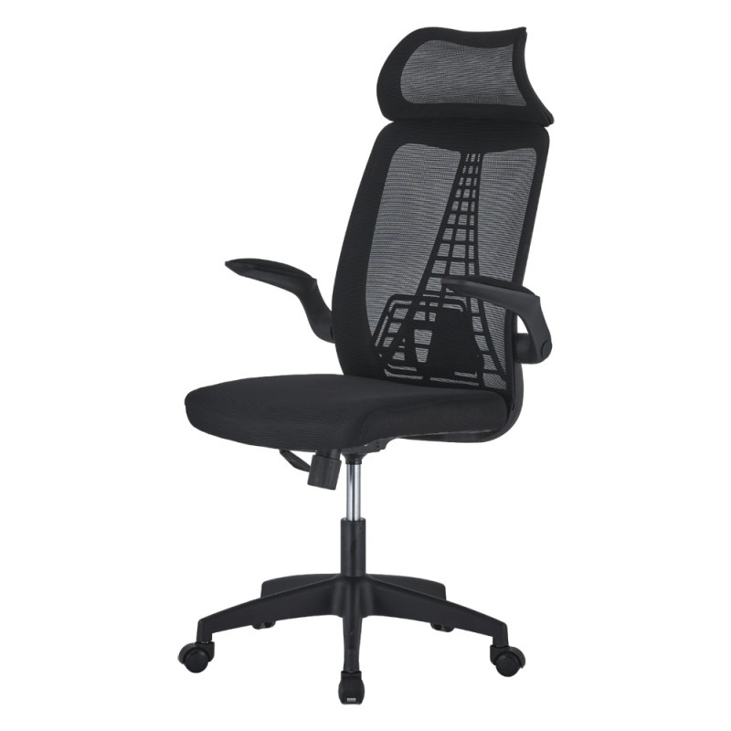 Scaun de birou ergonomic AB518, mesh, suport lombar, inaltime ajustabila, sarcina maxima 90 kg, negru