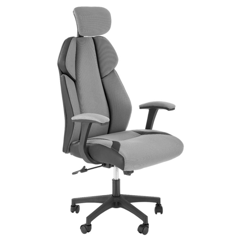 Scaun directorial HM Chrono, ergonomic, stofa, gri/negru
