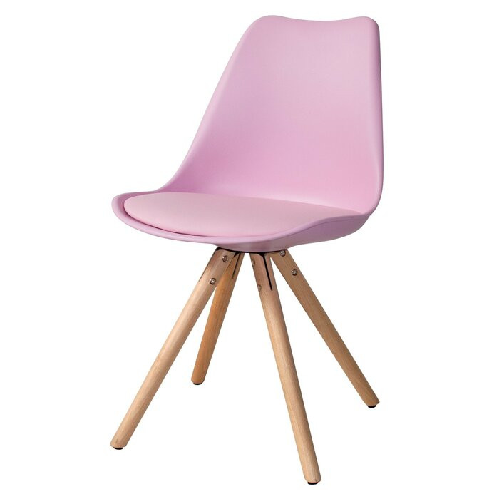 Scaun pentru copii Bergevin, lemn/plastic, roz, 83 x 49 x 17,5 cm 175 imagine reduss.ro 2022
