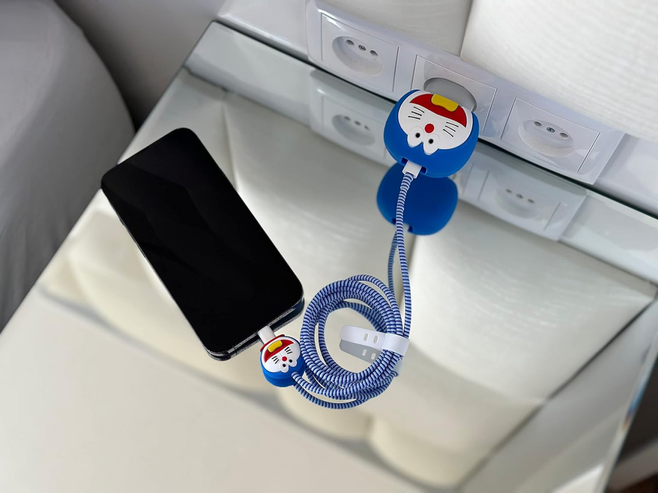 Set 3 accesorii de protectie a cablului de incarcare Enzuis, PVC, multicolor
