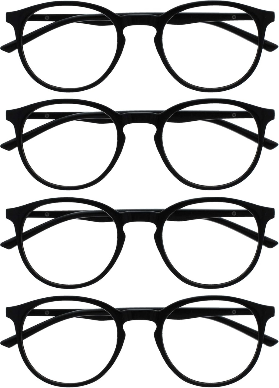 Set 4 perechi ochelari de vedere Opulize, plastic/sticla, negru, +1.00