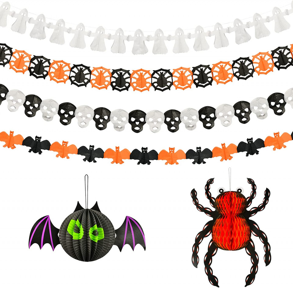 Set 6 decoratiuni Halloween KATELUO, hartie, multicolor chilipirul-zilei imagine noua