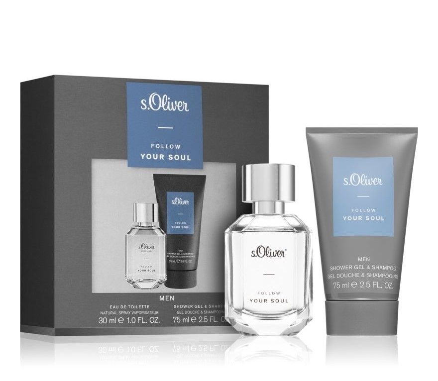 Set Cadou: Apa de toaleta s.Oliver Follow Your Soul Men, Barbati, 30 ml + Gel de dus s.Oliver Follow Your Soul Men, 75 ml, Resigilat, Grad B