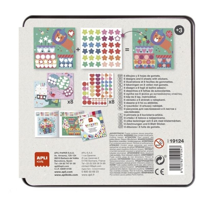 Set creativ cu autocolante, Apli Kids, tematica Petrecere