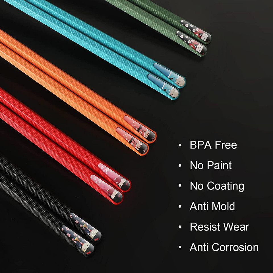 Poze Set de 10 perechi de betisoare Pwsap, fibra de sticla, multicolor, 24 cm