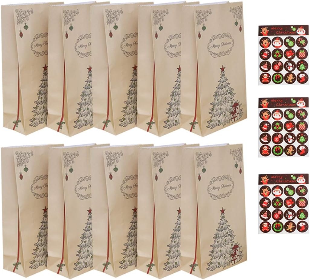 Set de 10 pungi pentru cadouri si 3 foi cu stickere iSuperb, hartie, multicolor, 12 x 6 x 22 cm