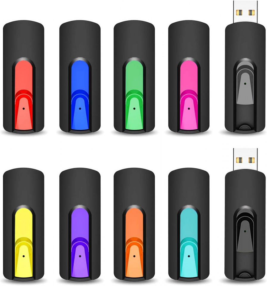 Set de 10 stick-uri de memorie pentru laptop/PC/Auto Vansuny, multicolor, 64 GB