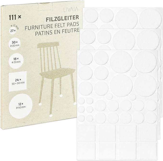 Set de 111 tampoane adezive Livaia, rotund/patrat, pasla, alb