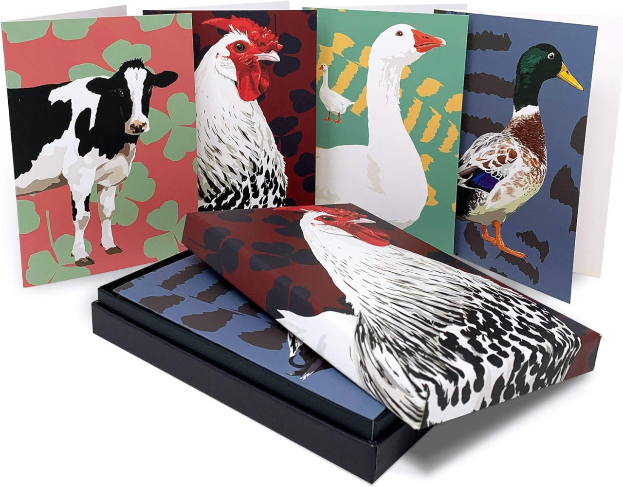 Set de 12 felicitari Leslie Gerry, carton, multicolor, 14,8 x 10,5 cm