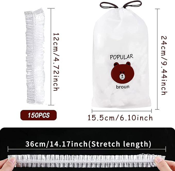 Set de 150 pungi pentru depozitarea alimentelorDiko, polietilena, transparent, 24 X 15.5 cm