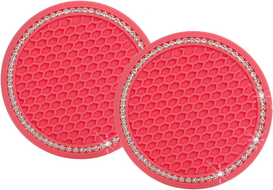 Set de 2 coastere auto Gbrand, silicon, rosu, 70 mm