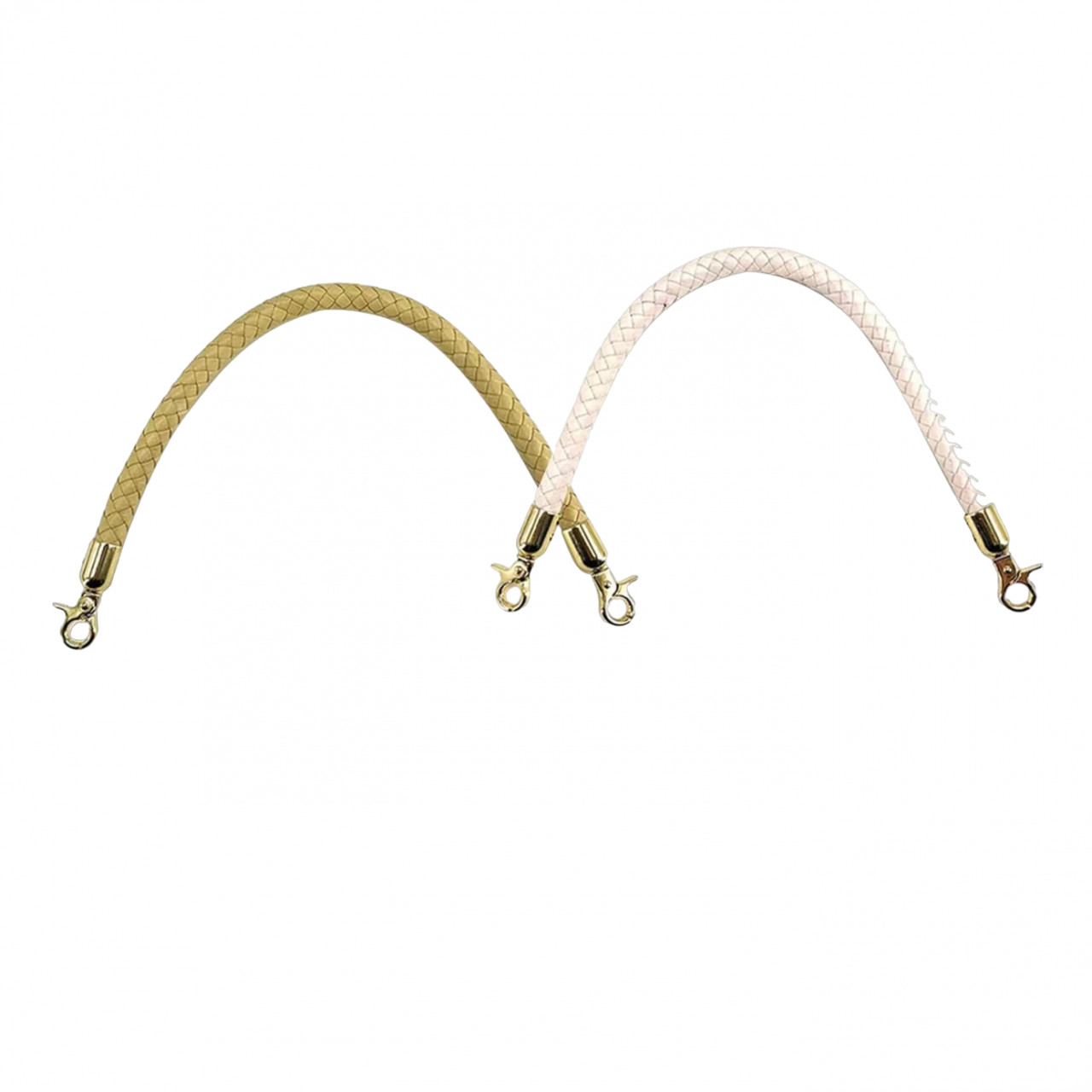Set de 2 curele pentru genti TMRBBesty, piele, alb/galben/auriu, 30 cm