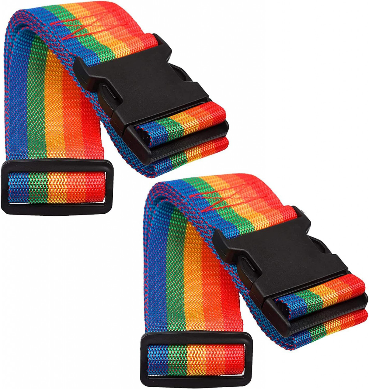 Set de 2 curele pentru troler BOBOZHONG, poliester/plastic, multicolor, 195 x 5 cm
