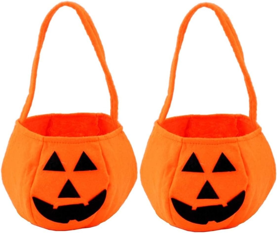 Set de 2 genti pentru Halloween Qasimof, textil, portocaliu/negru, 28 x 20 cm