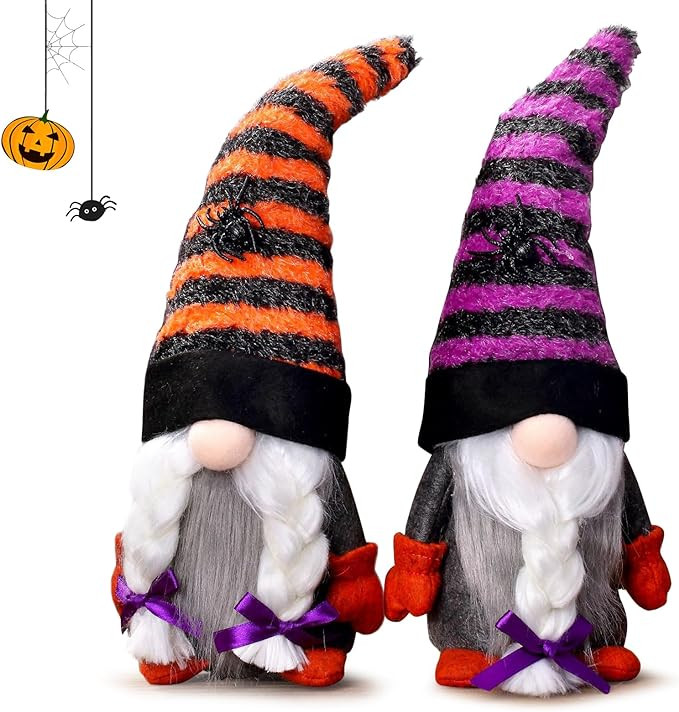 Set de 2 gnomi de Halloween, textil, multicolor, 32 x 8 x 14 cm