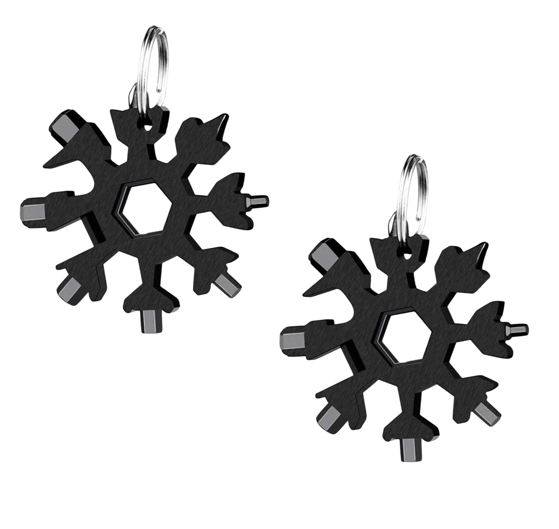 Set de 2 instrumente multifunctionale pentru bricolaj 18 in 1 Shengruili, negru, otel inoxidabil, 6,5 x 6,5 cm