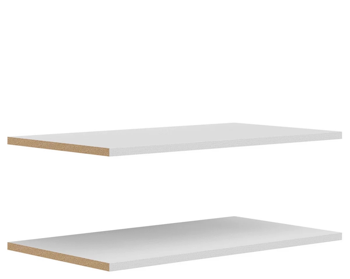 Set de 2 rafturi Saturn, albe, 107/2,2/45 cm