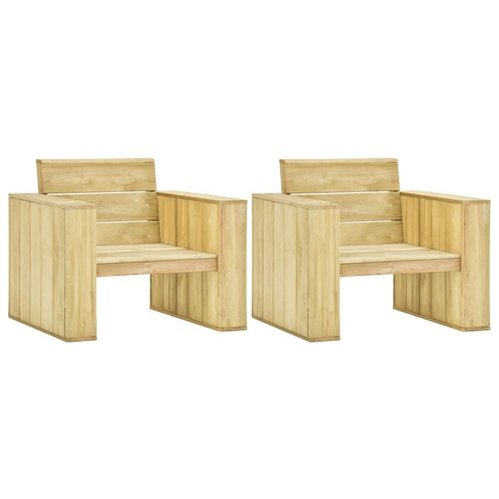 Set de 2 scaune de gradina Jeffers, lemn masiv, 76 x 89 x 76 cm Pret Redus chilipirul-zilei pret redus imagine 2022