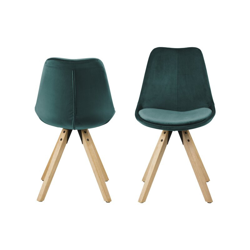Set de 2 scaune tapitate Mirabella, natur/verde, 85 x 48,5 x 55 cm image3