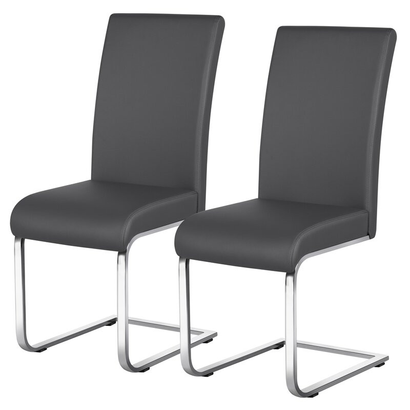 Set de 2 scaune tapitate Nashville, gri/argintiu, 103,5 x 41,5 x 51,5 cm chilipirul-zilei.ro imagine 2022