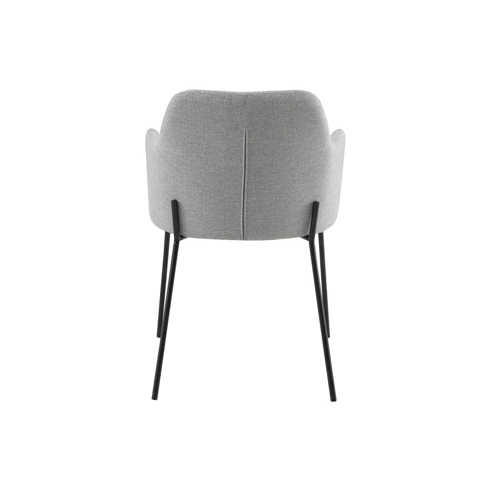 Set de 2 scaune tapitate Oslo, negru/gri, 58 x 53 x 85 cm image3