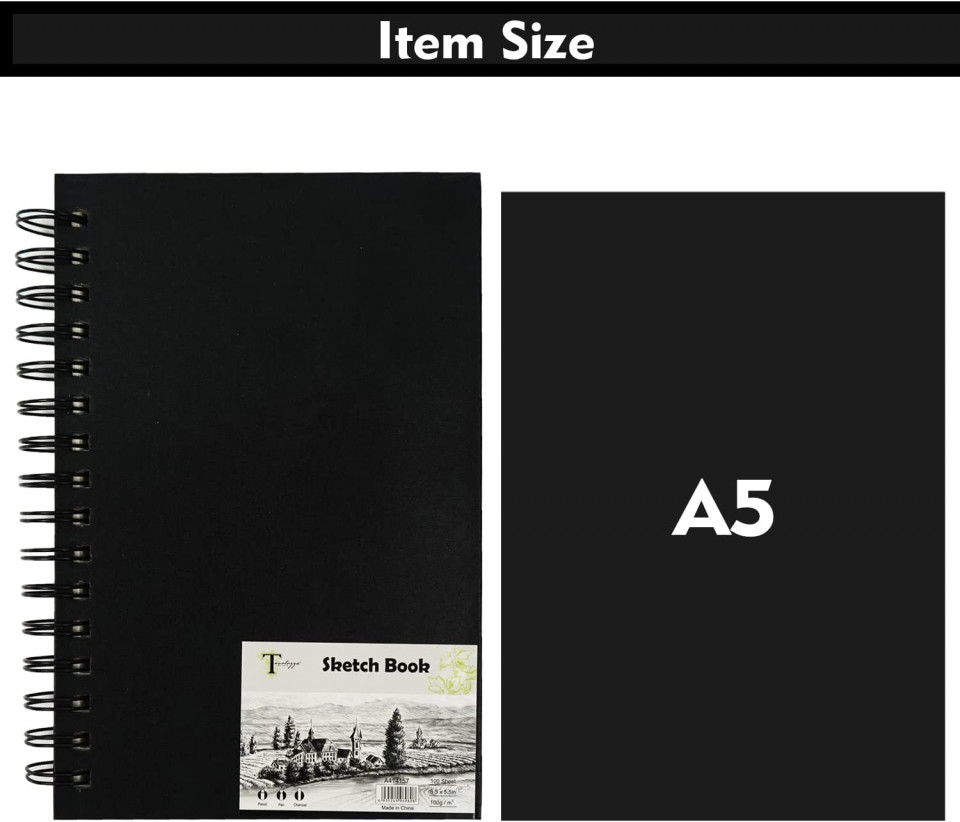Poze Set de 2 sketchbook-uri pentru schite Tavolozza, hartie, alb/negru, 21,5 x 28 cm