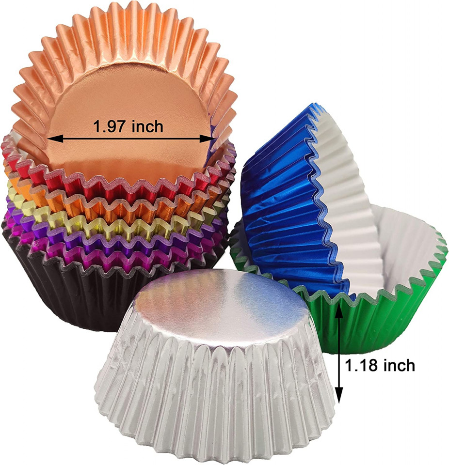 Poze Set de 200 forme pentru briose Mombake, hartie, multicolor, 5 x 7,6 x 3,1 cm