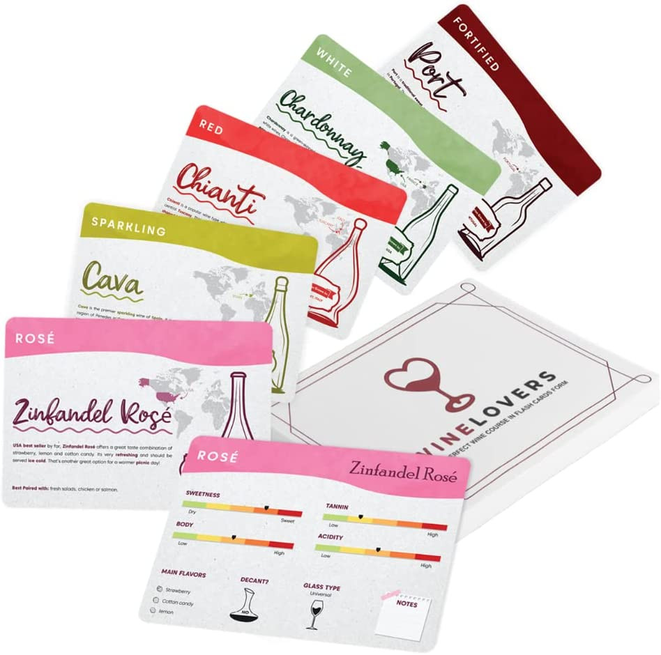 Set de 25 carti de vin WineLovers, multicolor, 22 x 16 x 2 cm