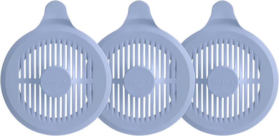 Set de 3 filtre pentru scurgere MR.SIGA, silicon, albastru deschis, 12,9 cm 129 imagine reduss.ro 2022