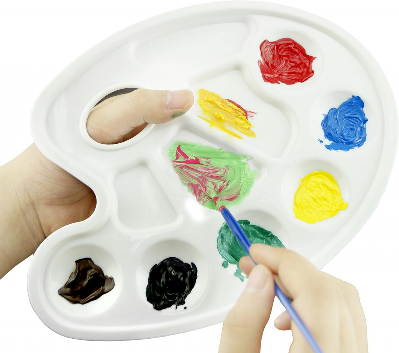 Set de 3 palete de culori pentru pictura Kare &; Kind, plastic, alb, 17 x 22,5 cm