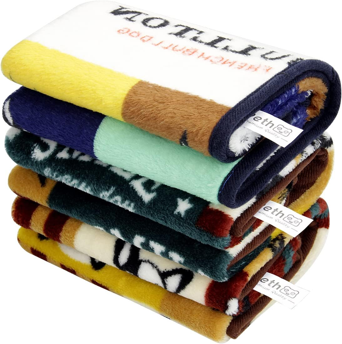 Set de 3 paturici pentru caini si pisici Pethee, casmir, multicolor, 100 x 70 cm