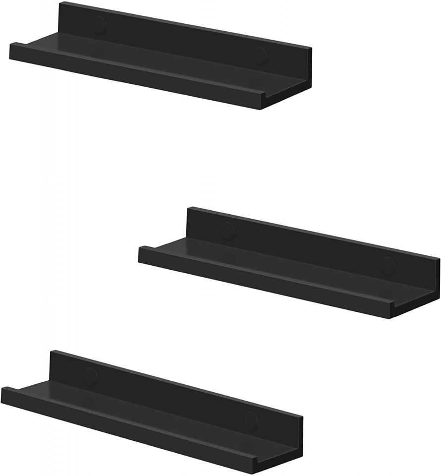 Set de 3 rafturi de perete SONGMICS, lemn, negru, 38 x 10 cm Comode, dulapuri & cuiere 2023-09-25