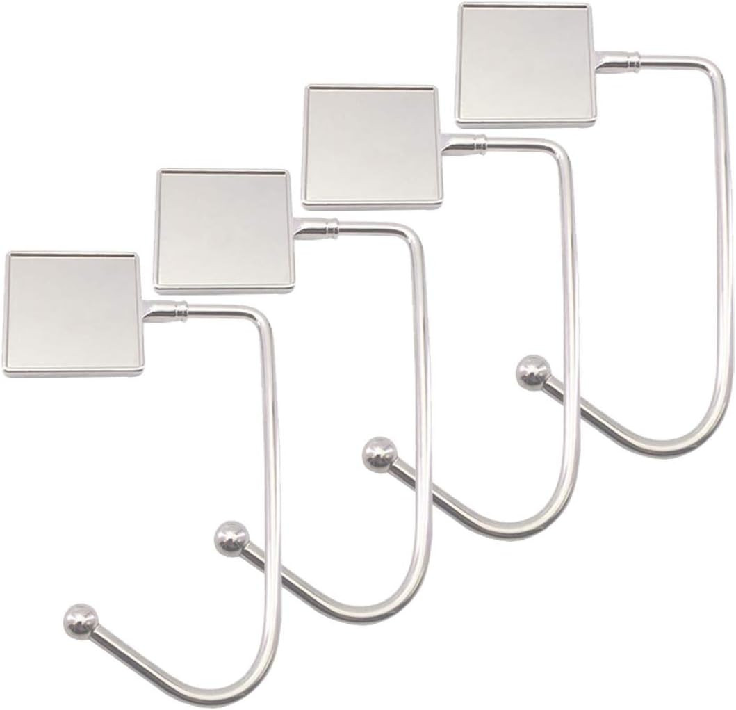 Set de 4 carlige pentru ciorapii de Craciun Vohoney, metal, argintiu, 10 x 7 cm
