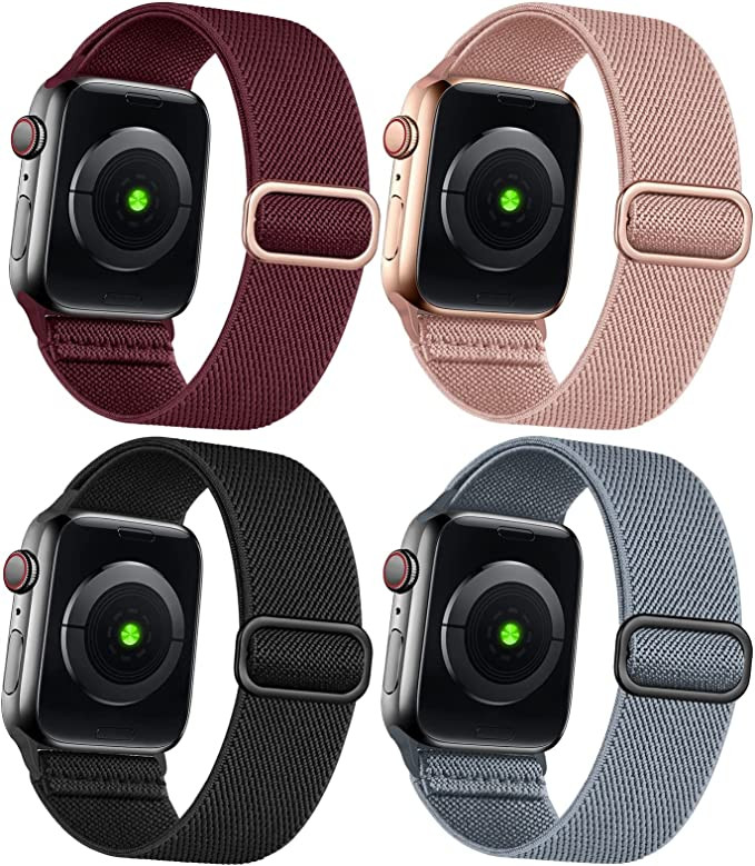 Set de 4 curele pentru Apple Watch Omee, nailon, multicolor, 10,9-22 cm 109-22 imagine noua idaho.ro